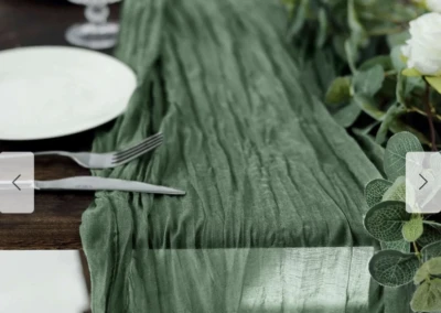 Olive green table runners